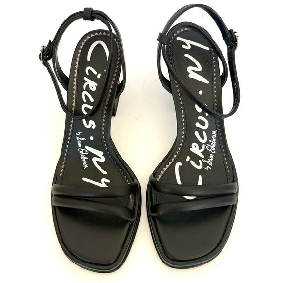 Circus Ny by Sam Edelman Holly Block Heel Sandals Size 10M Black NWT and Box - Picture 2 of 8